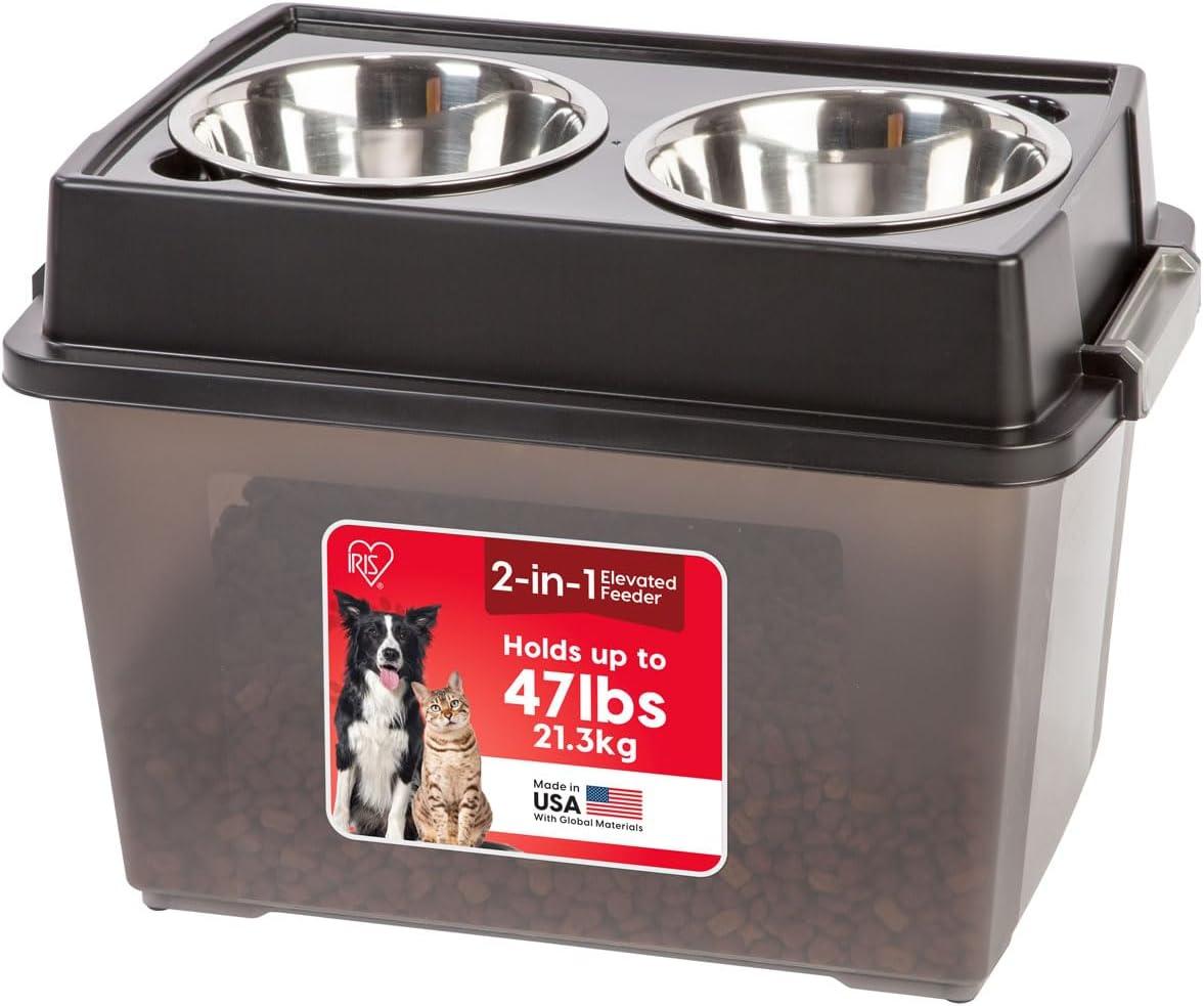 IRIS USA, Inc. Elevated Feeder Food Container Pet Placemat
