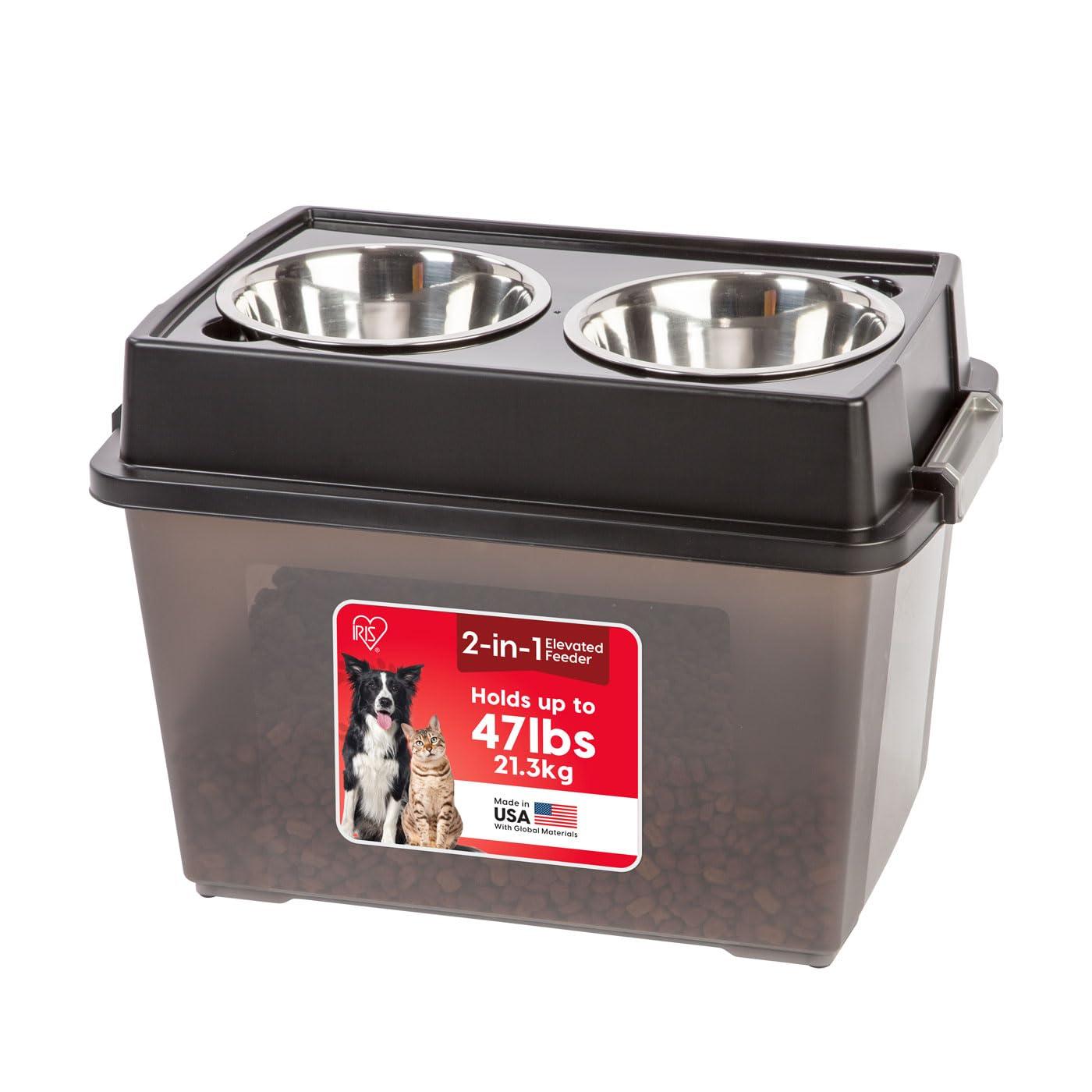 IRIS USA, Inc. Elevated Feeder Food Container Pet Placemat