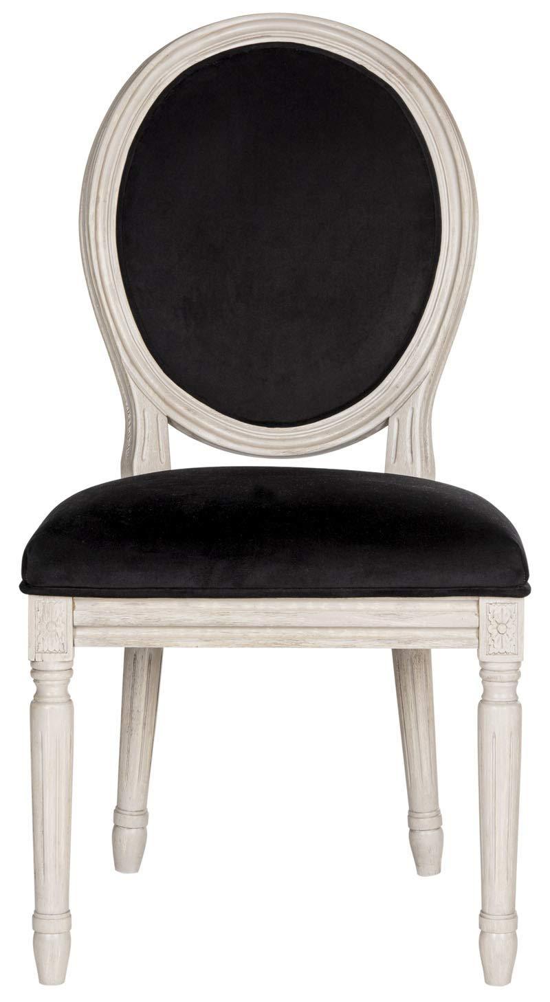 Holloway 19''H French Brasserie Oval Side Chair (Set of 2) - Navy/Cream - Safavieh