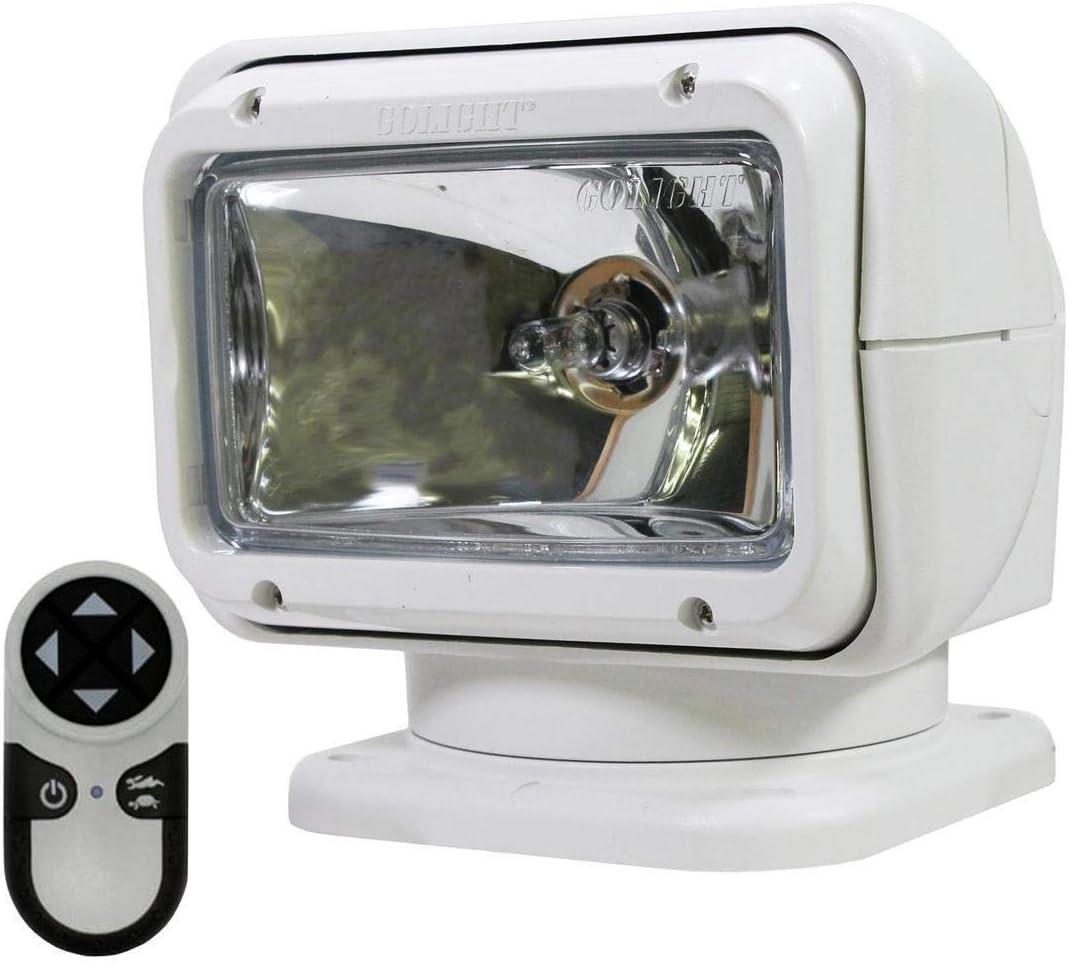 White Halogen Rectangular Permanent Mount Searchlight with Wireless Remote