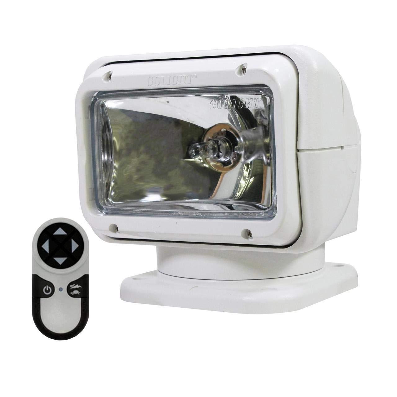 White Halogen Rectangular Permanent Mount Searchlight with Wireless Remote