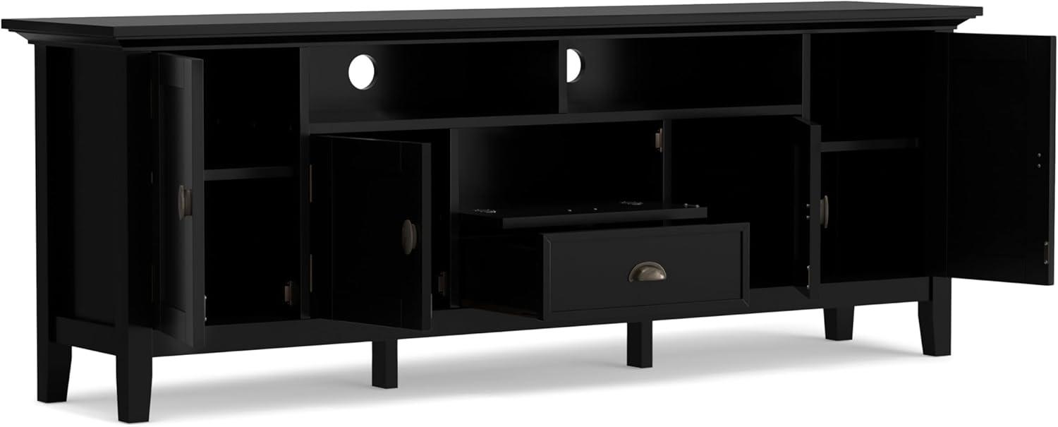 Simpli Home Redmond 72"W Solid Wood TV Stand for TVs up to 80" with Storage Cabinets