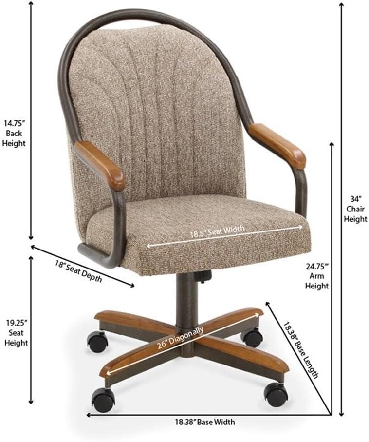 Chromcraft Douglas Swivel Dining Chair in Chestnut and Texture Bronze (Set of 2)
