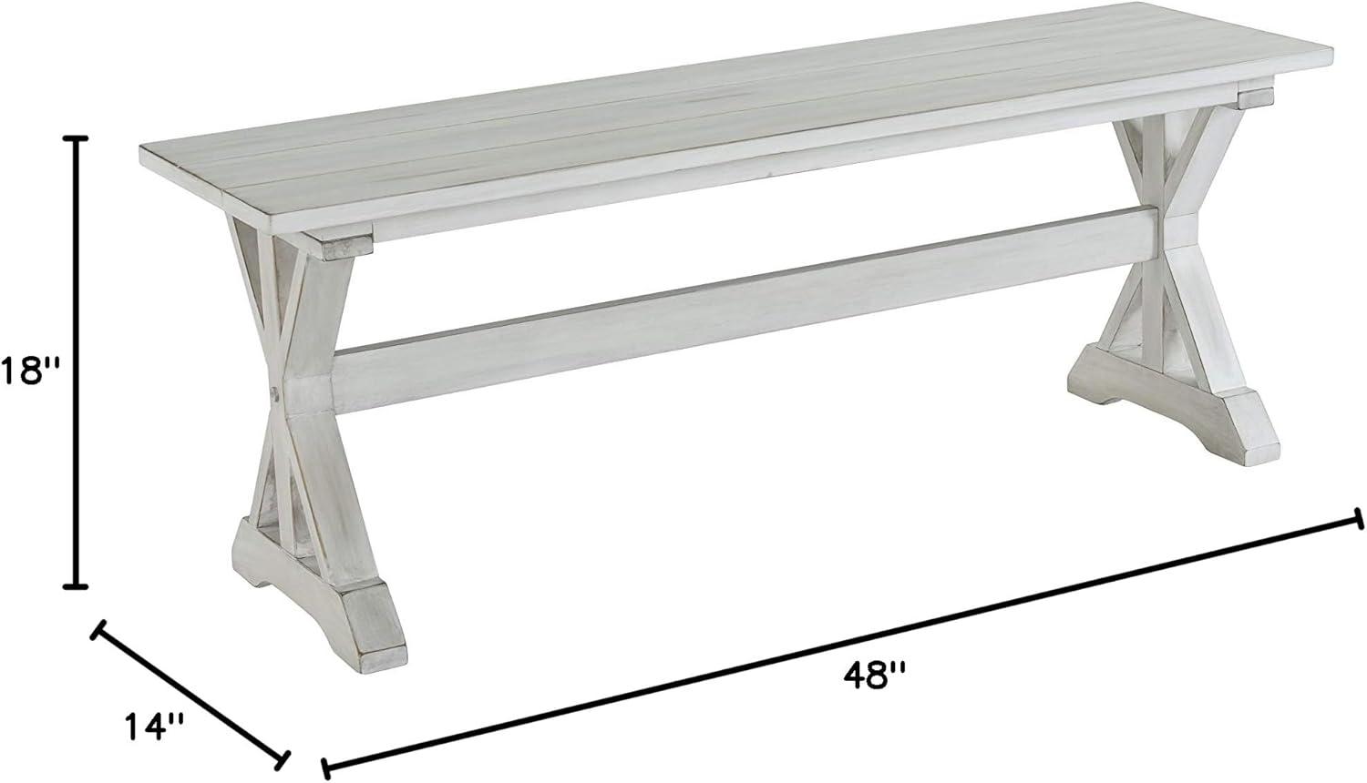 Boraam Jamestown 18in Dining Height Backless Wood Dining Bench 48-inch wide