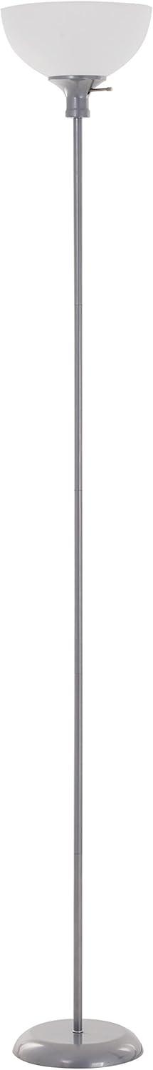 Silver Adjustable 3-Way Torchiere Floor Lamp