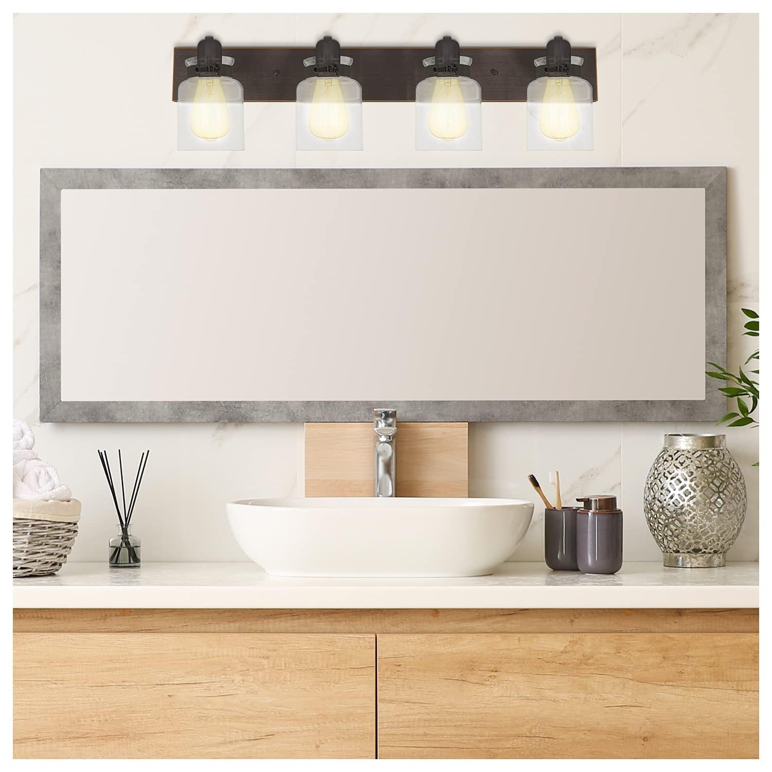 Oiled Rubbed Bronze 4-Light Jelly Jar Vanity Fixture