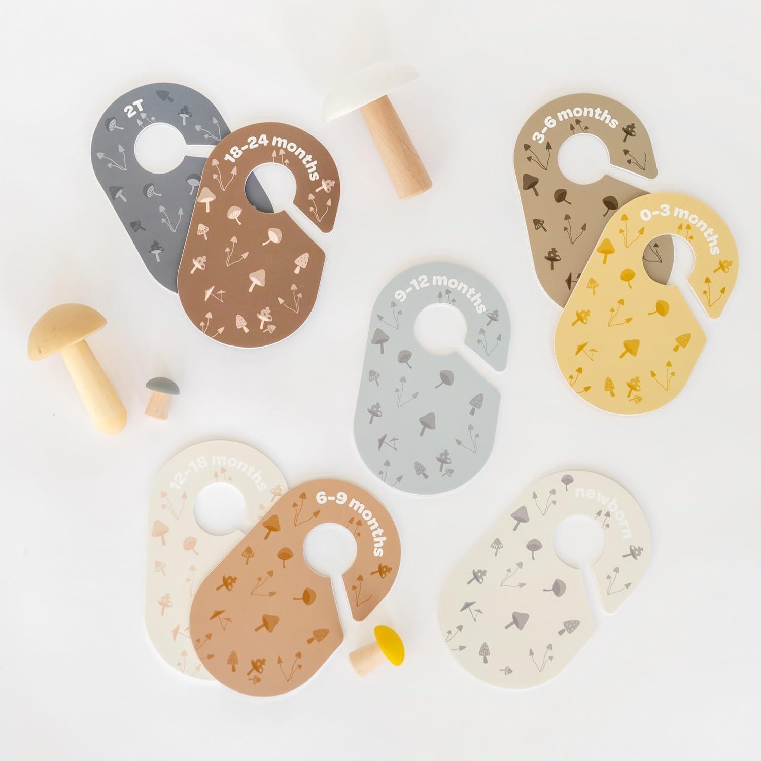 3 Sprouts Baby Closet Dividers (Newborn to 24 Months) – Set of 8 - Mushroom