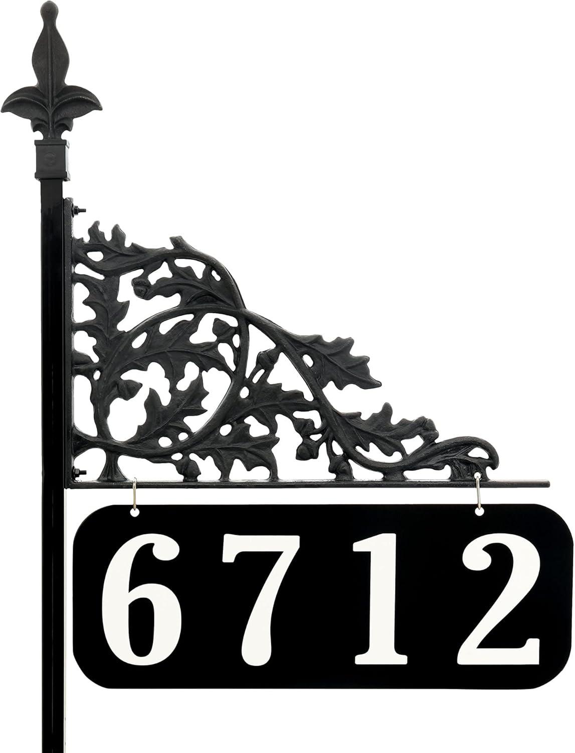 Address America USA Handcrafted Annandale Double-Sided Reflective Address Sign - 30" Pole