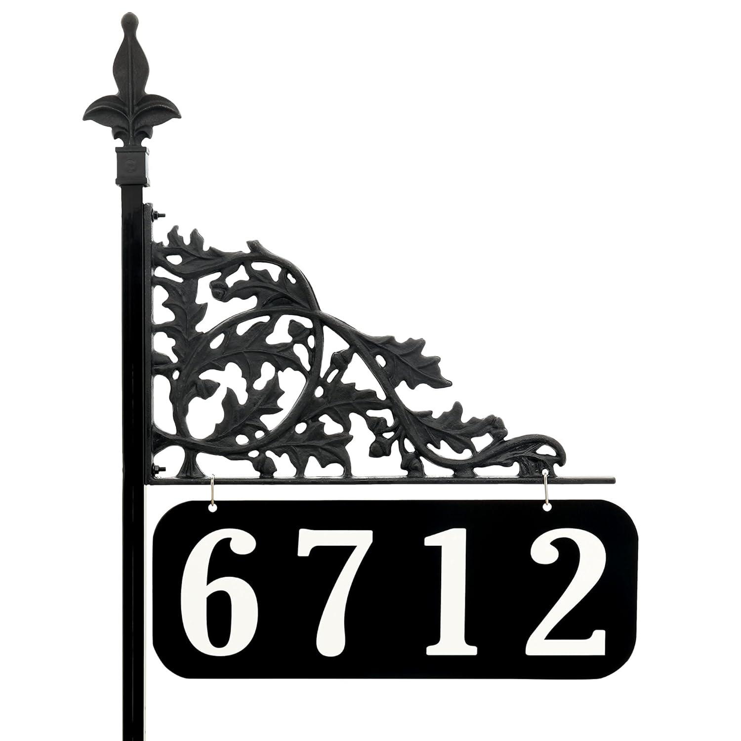 Address America USA Handcrafted Annandale Double-Sided Reflective Address Sign - 30" Pole