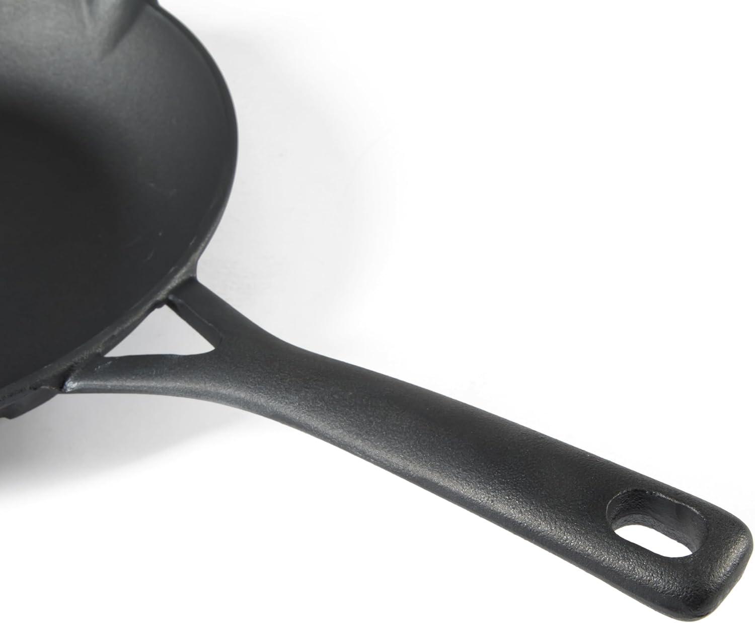 Martha Stewart 12" Pre Seasoned Cast Iron Skillet: Oven & Broiler-Safe, Smooth Surface Induction Compatible, Black