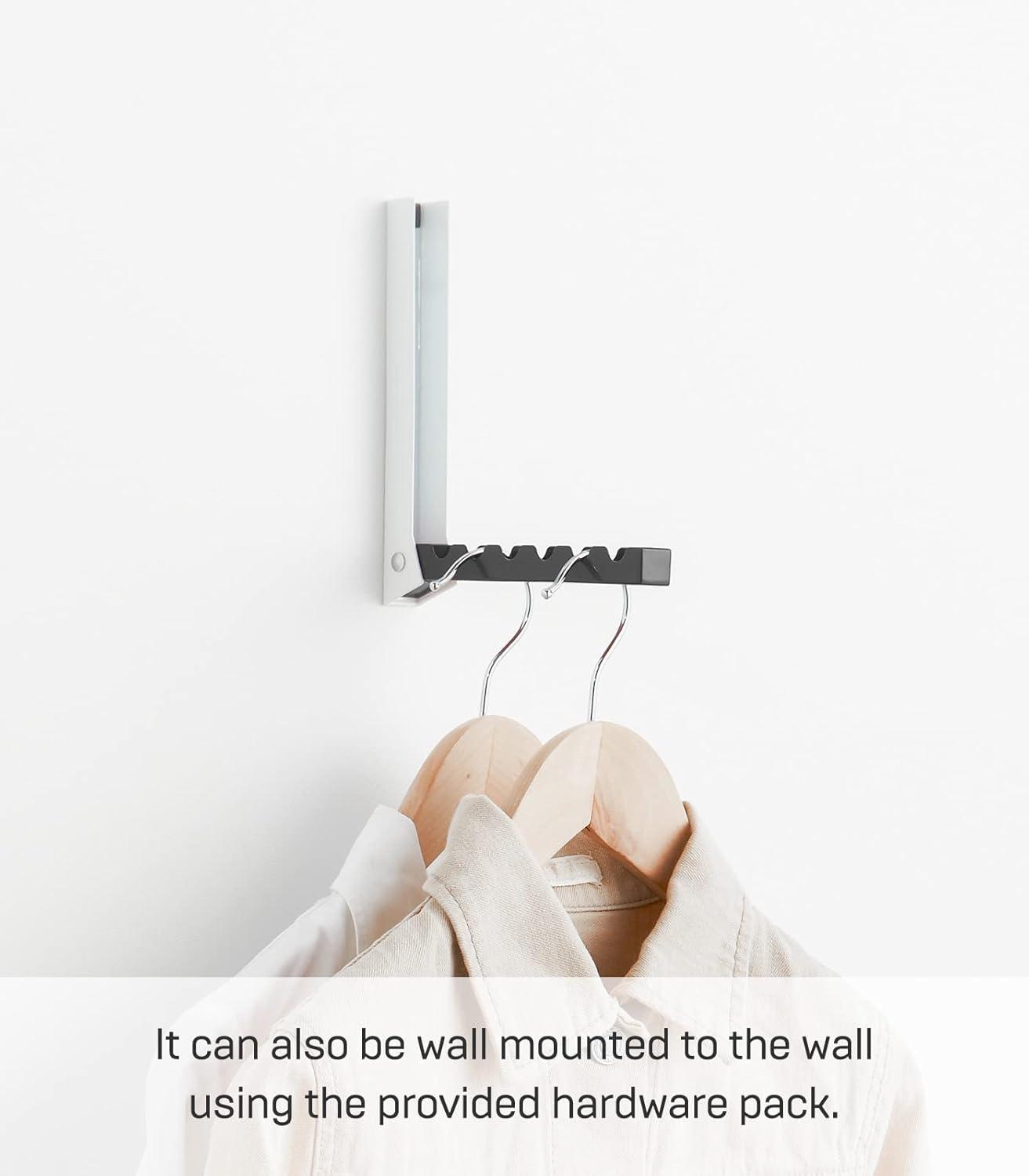 Yamazaki Home Over The Door Hooks - Folding Hanging Coat Rack, Steel, Over-the-Door