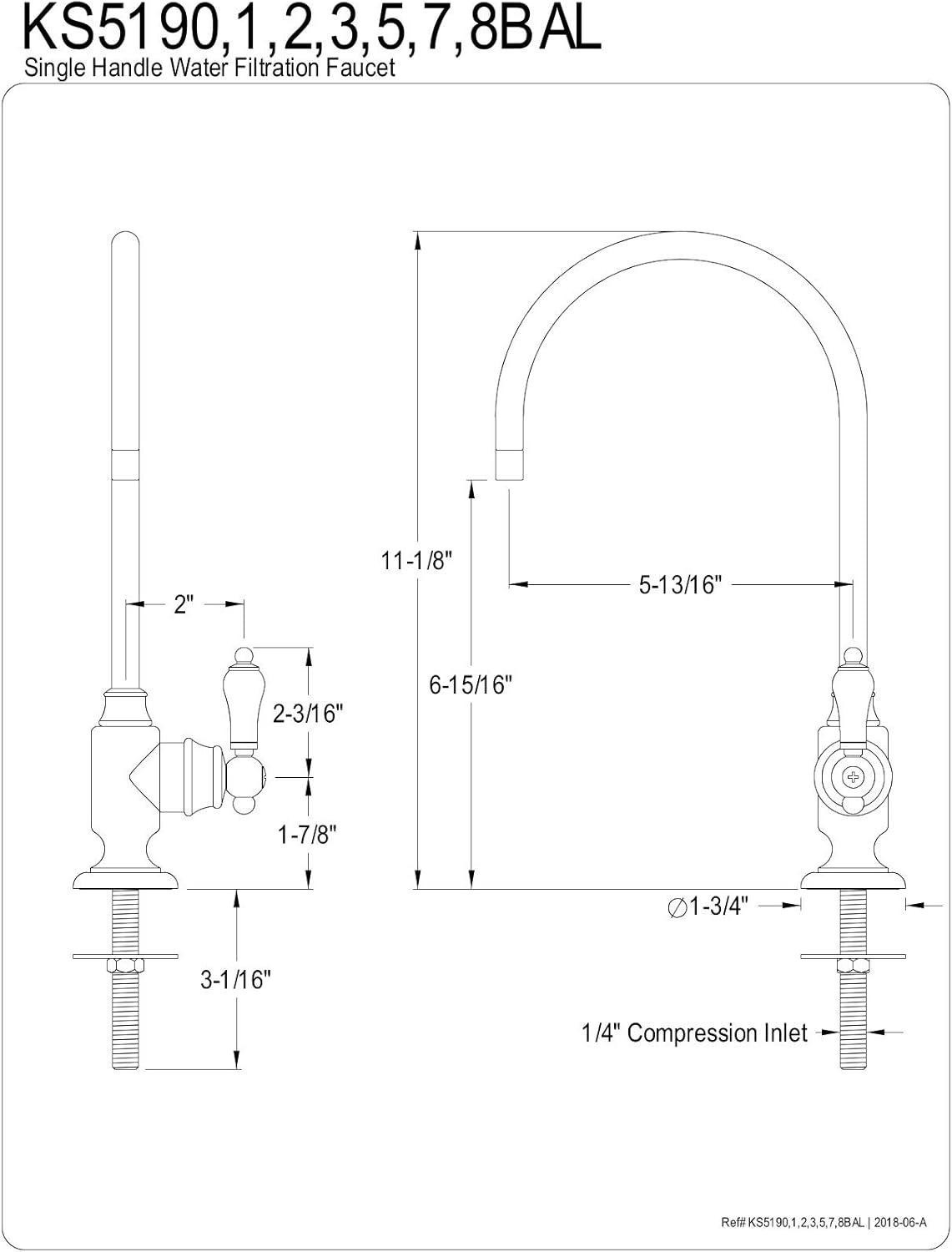 Brushed Brass Single-Handle Water Filtration Faucet