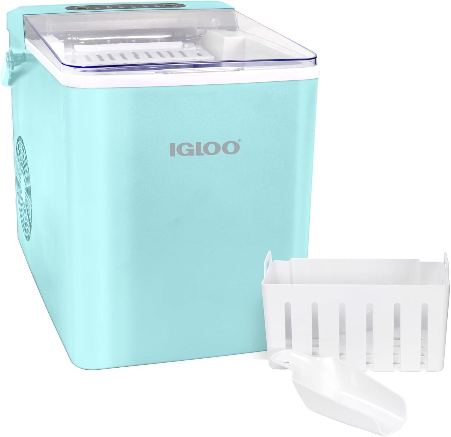 Igloo 26-Pound Automatic Self-Cleaning Portable Countertop Ice Maker Machine With Handle