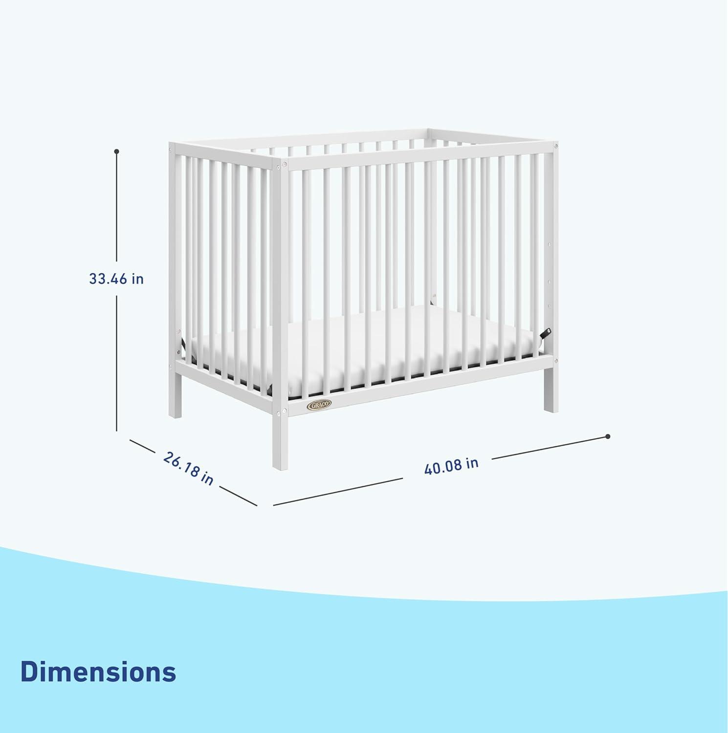 Teddi 4-in-1 Mini Convertible Crib with Mattress