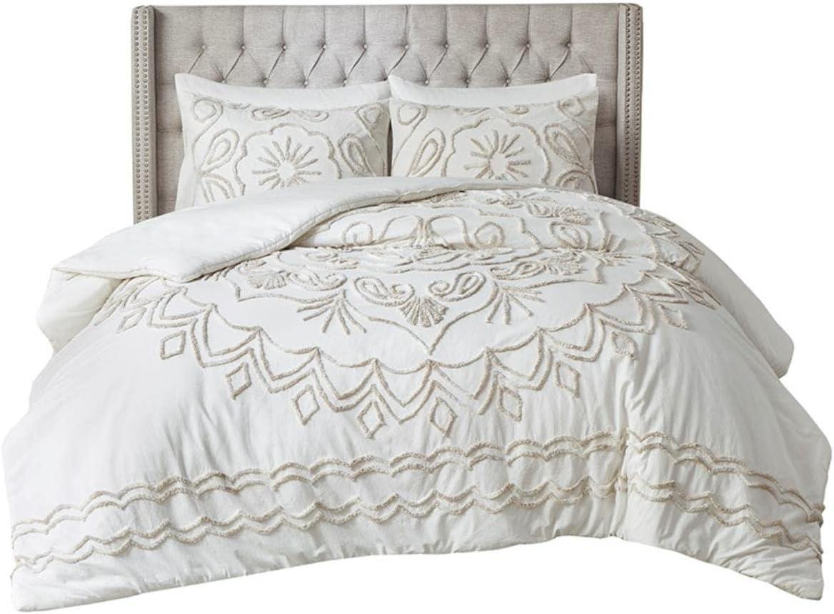 Violette 3 Piece Tufted Cotton Chenille Duvet Cover Set