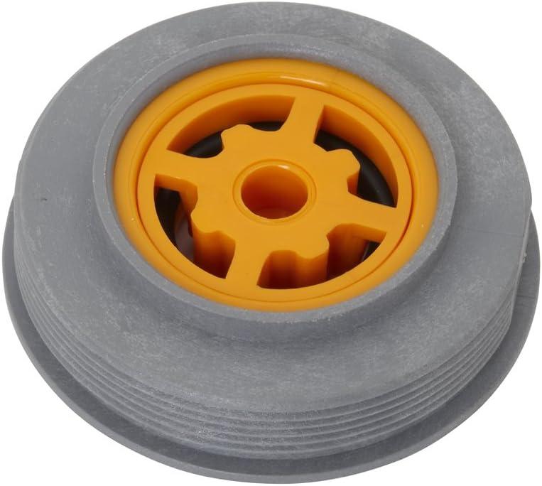 Gray and Yellow Plastic Rough-In Flow Regulator Valve