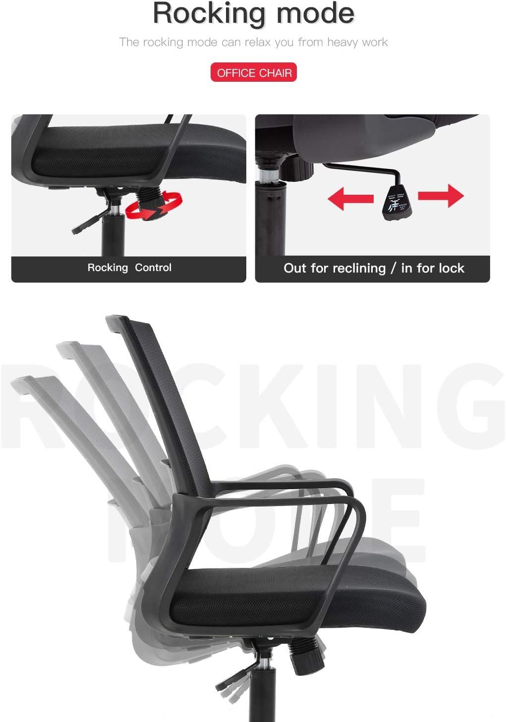 BestMassage Office Chair Mesh Computer Chair Task Chair with Lumbar Support & 360° Swivel Home Office Swivel Chair Modern Desk Chair