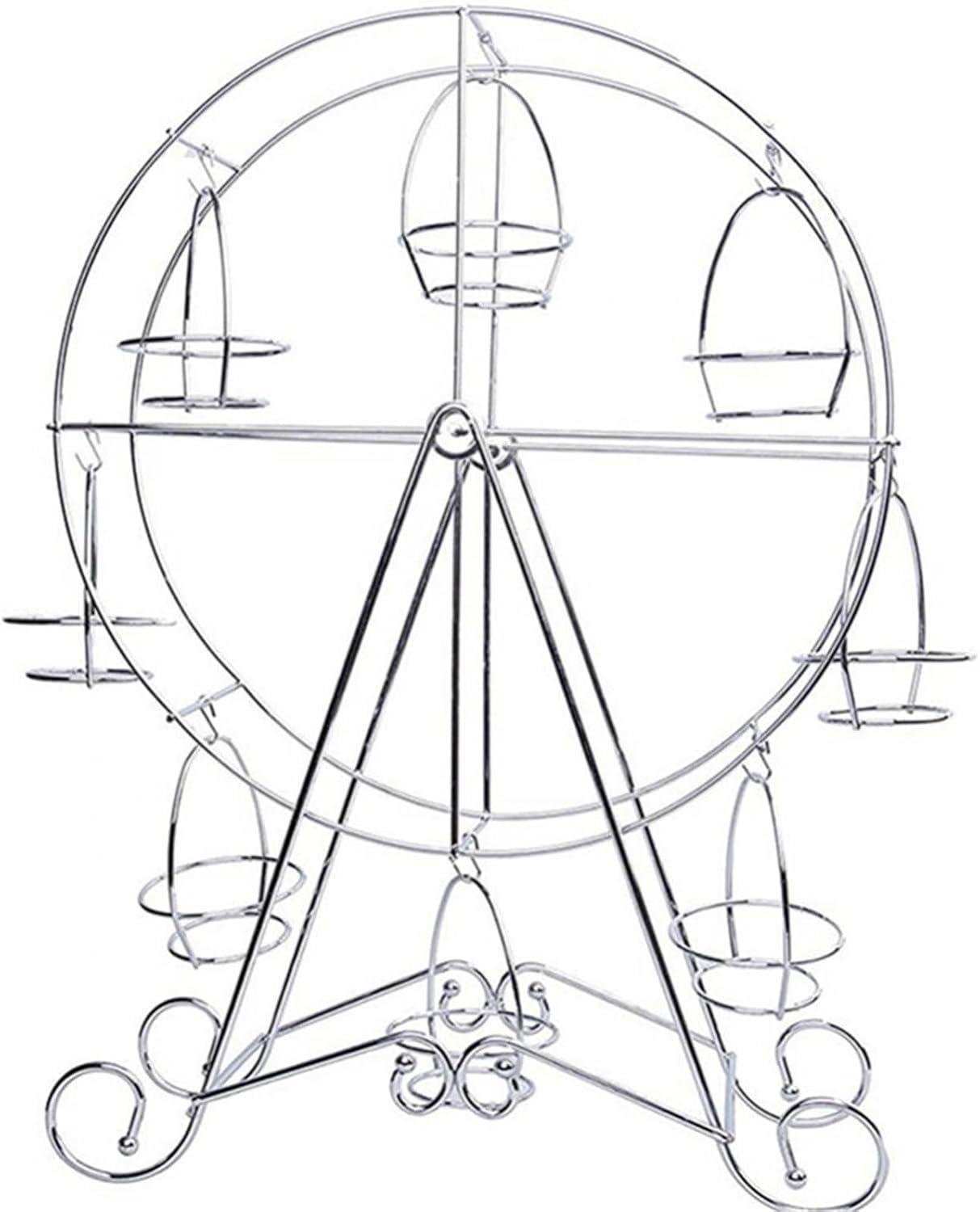 ASkinds Ferris Wheel Cupcake Stand Dessert Serving Tray, Ferris Wheel Cupcake Stand for Carnival and Circus Theme Party Wedding Party Furnishing Accessories (Silvery)