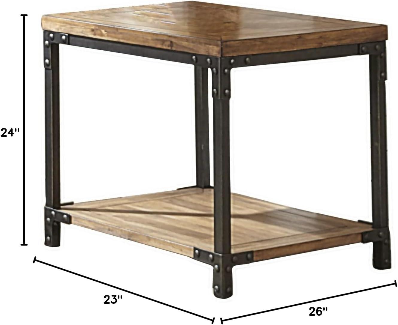 Steve Silver 23" Lantana End Table in Antique Brown Honey