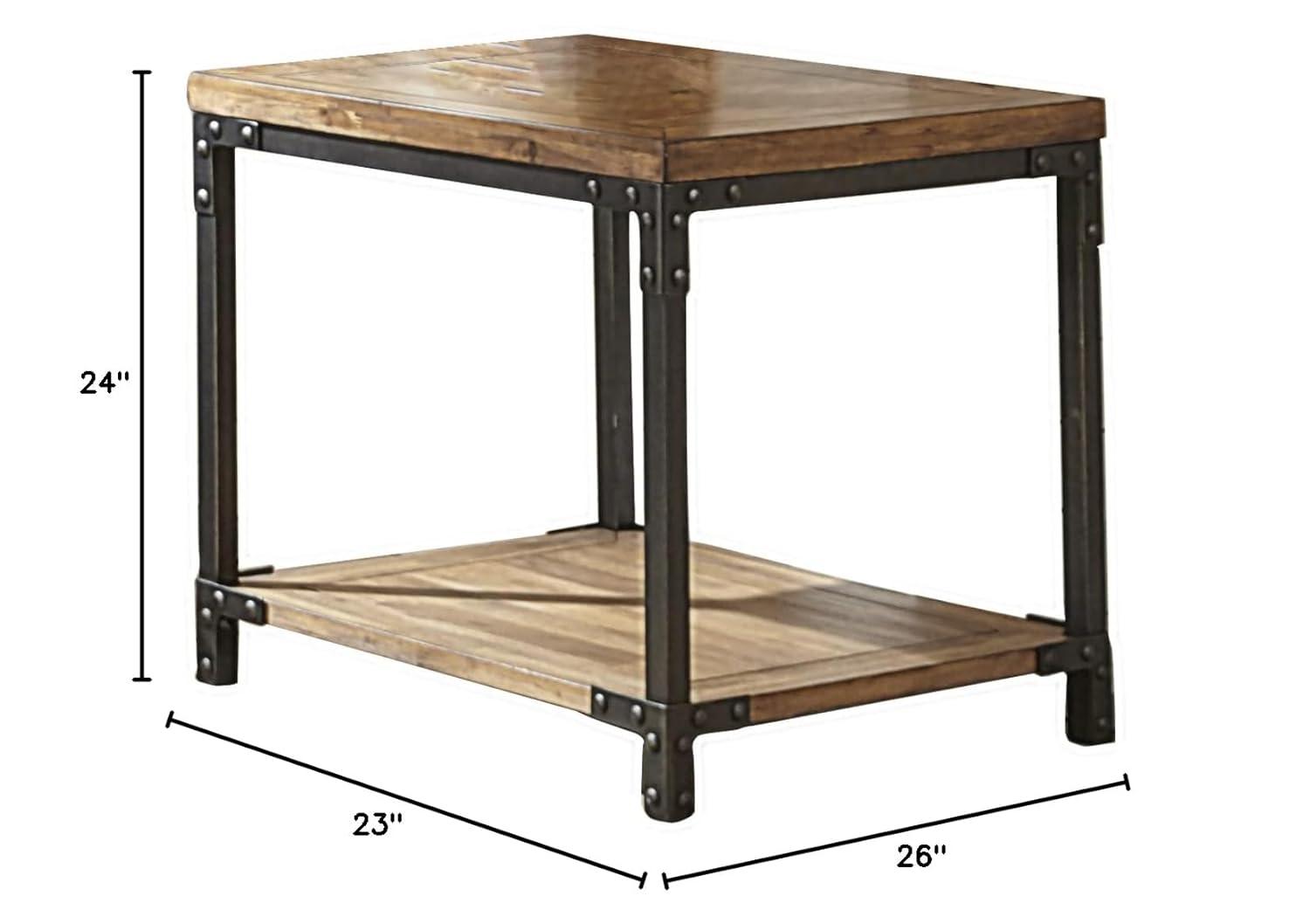 Steve Silver 23" Lantana End Table in Antique Brown Honey