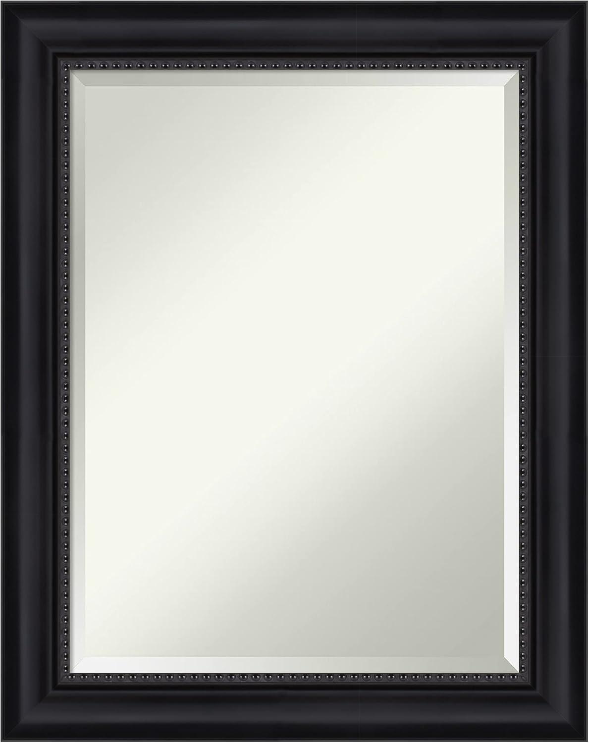 Astor Black Beveled Rectangular Bathroom Wall Mirror 23 x 29 in