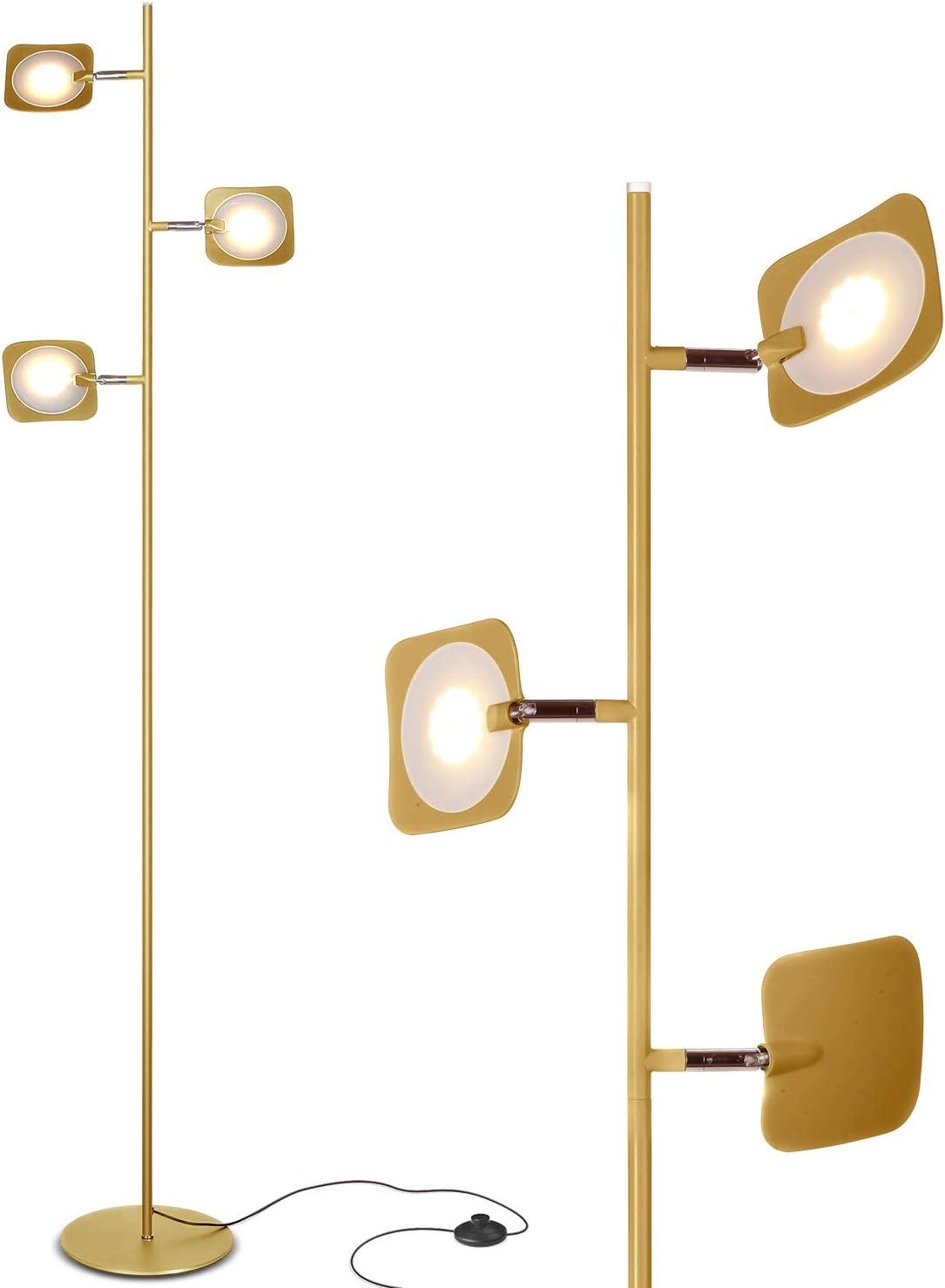 Tree 60 in. Industrial 3-Light 3-Way Dimming LED Floor Lamp with 3 Adjustable Spot Lights