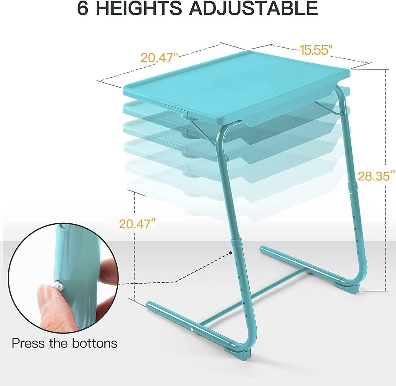 Azure Adjustable Folding TV Tray Table with Cup Holder