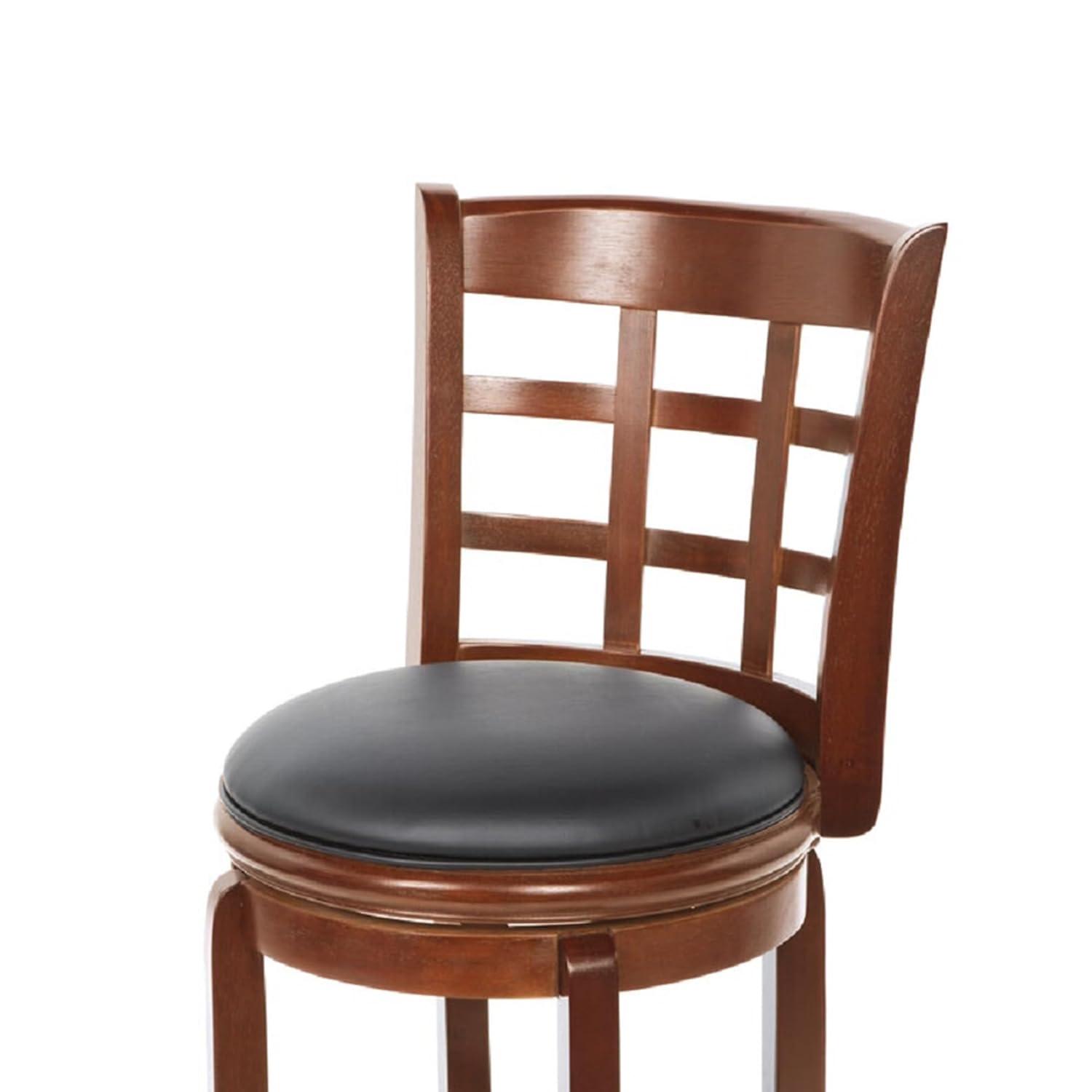 29" Kyoto Wood Composite Barstool Cherry - Boraam: Rubberwood Frame, Faux Leather, High-Density Foam