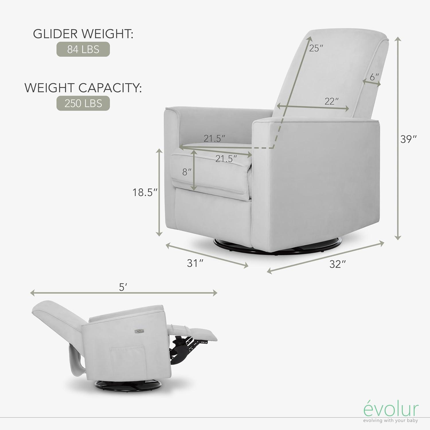 Evolur Upholstered Swivel Reclining Glider