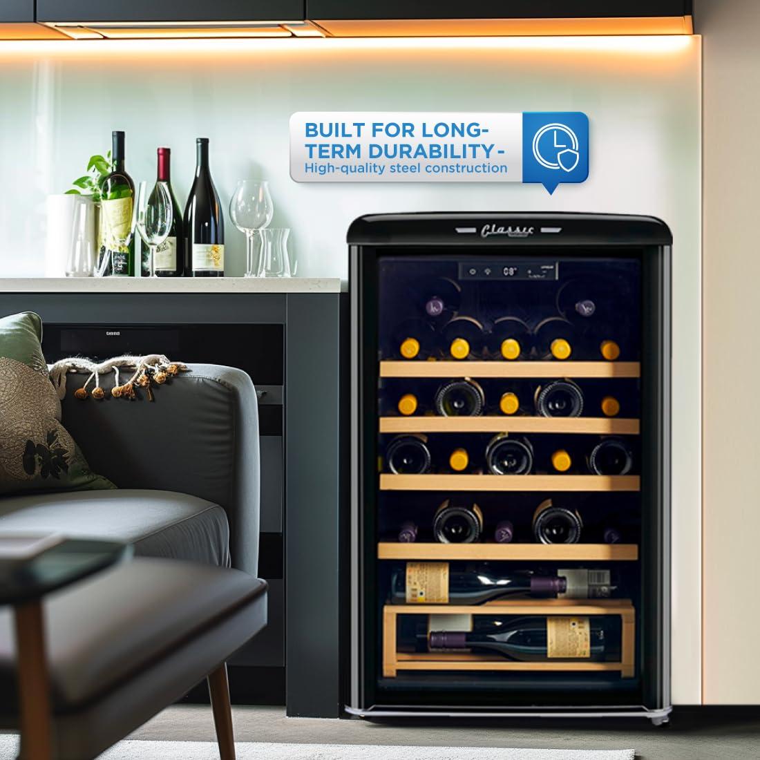 Unique Appliances Ugp-125Cr Wf Classic Retro 24" Wide 28 Bottle Capacity Free Standing