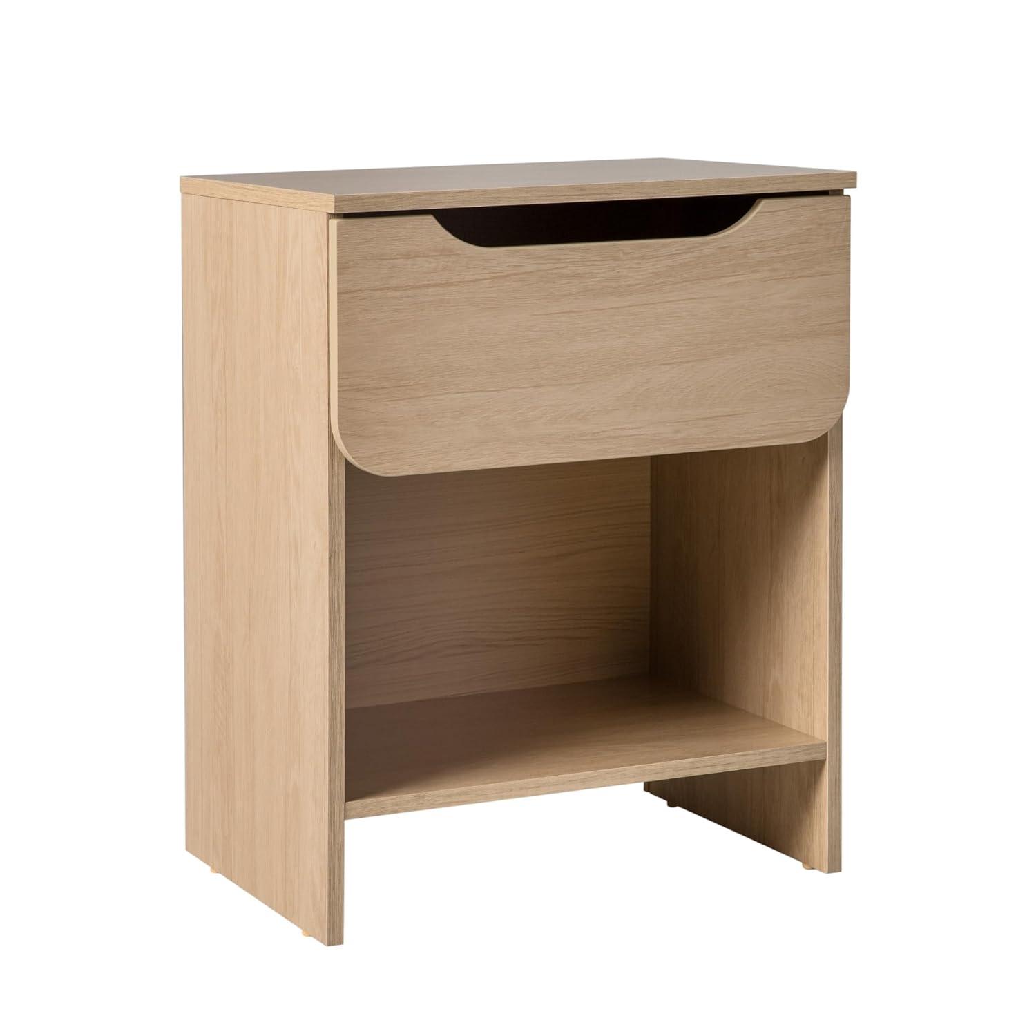 Walker Edison Modern Scandi 1-Drawer Nightstand, Riviera