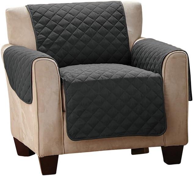 Collections Etc Reversible Quilted Furniture Cover Chair Black/Gray