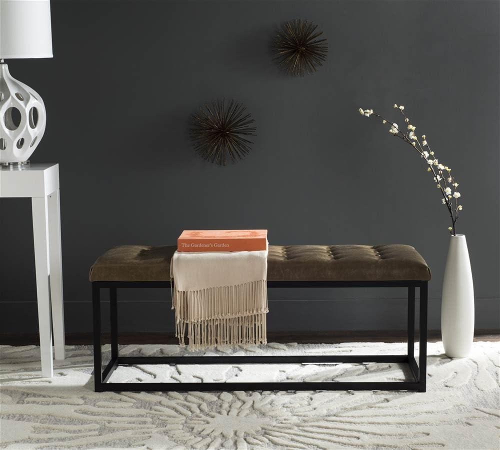 Reynolds Bench - Tan/Black - Safavieh