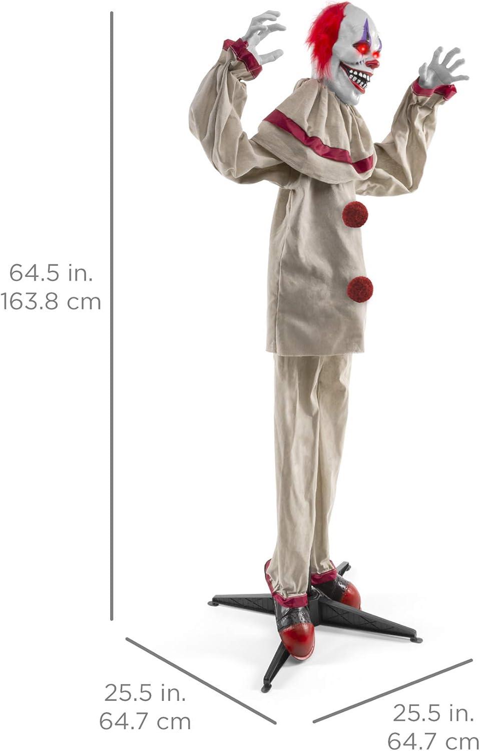 Best Choice Products Funhouse Freddy The Motion Activated Animatronic Killer Clown Halloween Prop w/ Pre-Recorded Lines