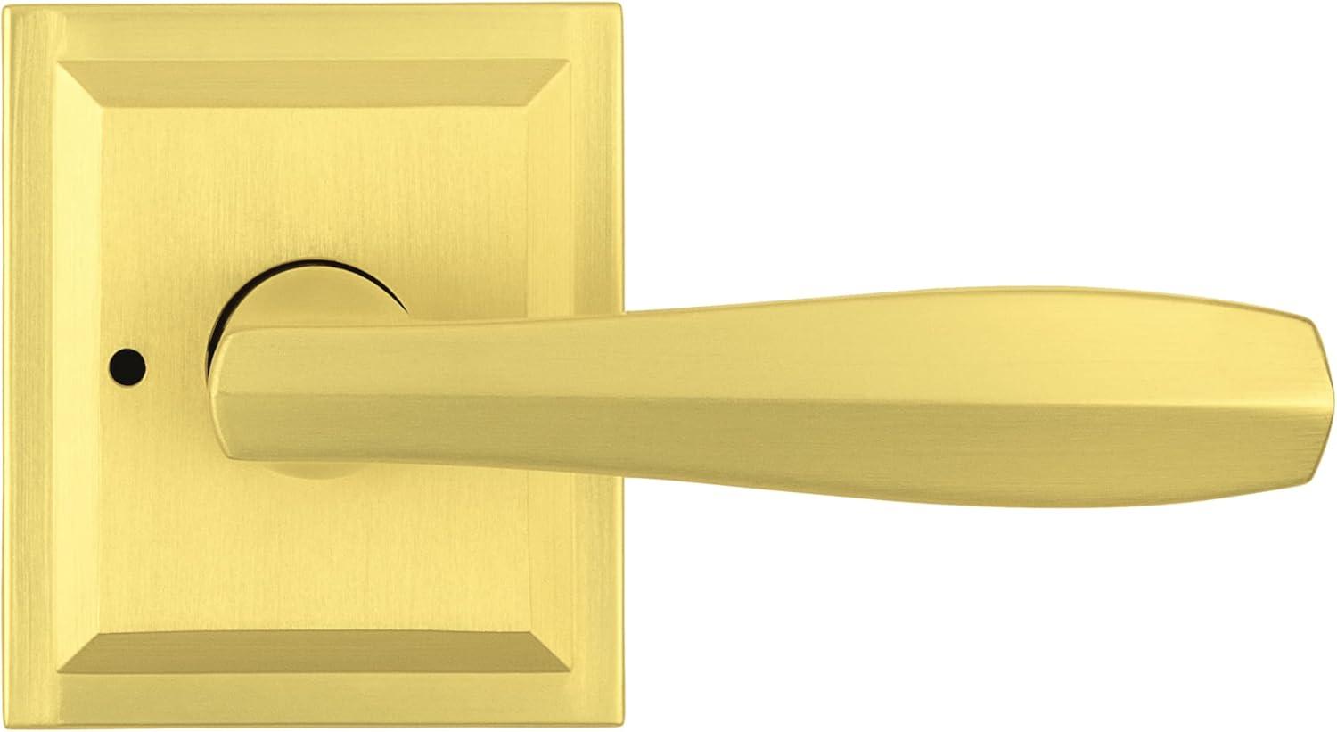 Torrey Satin Brass Low Profile Rose Bed/Bath Privacy Door Handle