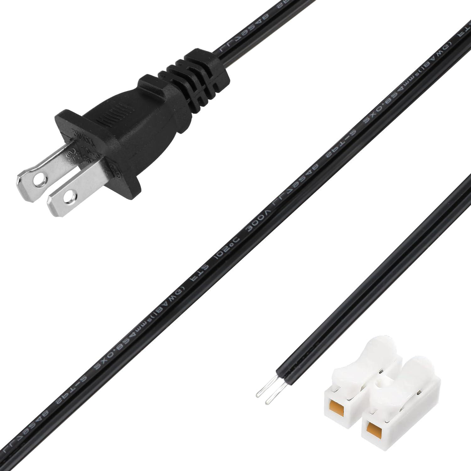 8 ft. Replacement Cord Set with Polarized Plug on 1-End, Black