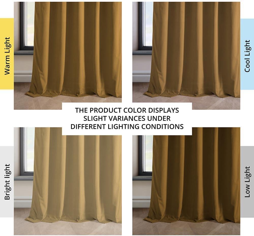Half Price Drapes Retro Gold Heritage Plush Velvet Room Darkening Curtains (1 Panel), 50W X 96L