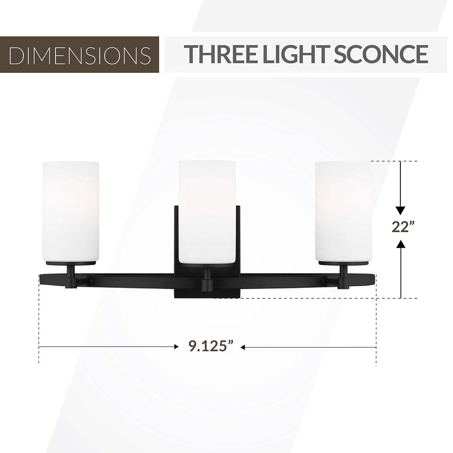 Generation Lighting Alturas 22-in 3 -Light Matte Black Modern/contemporary Vanity light