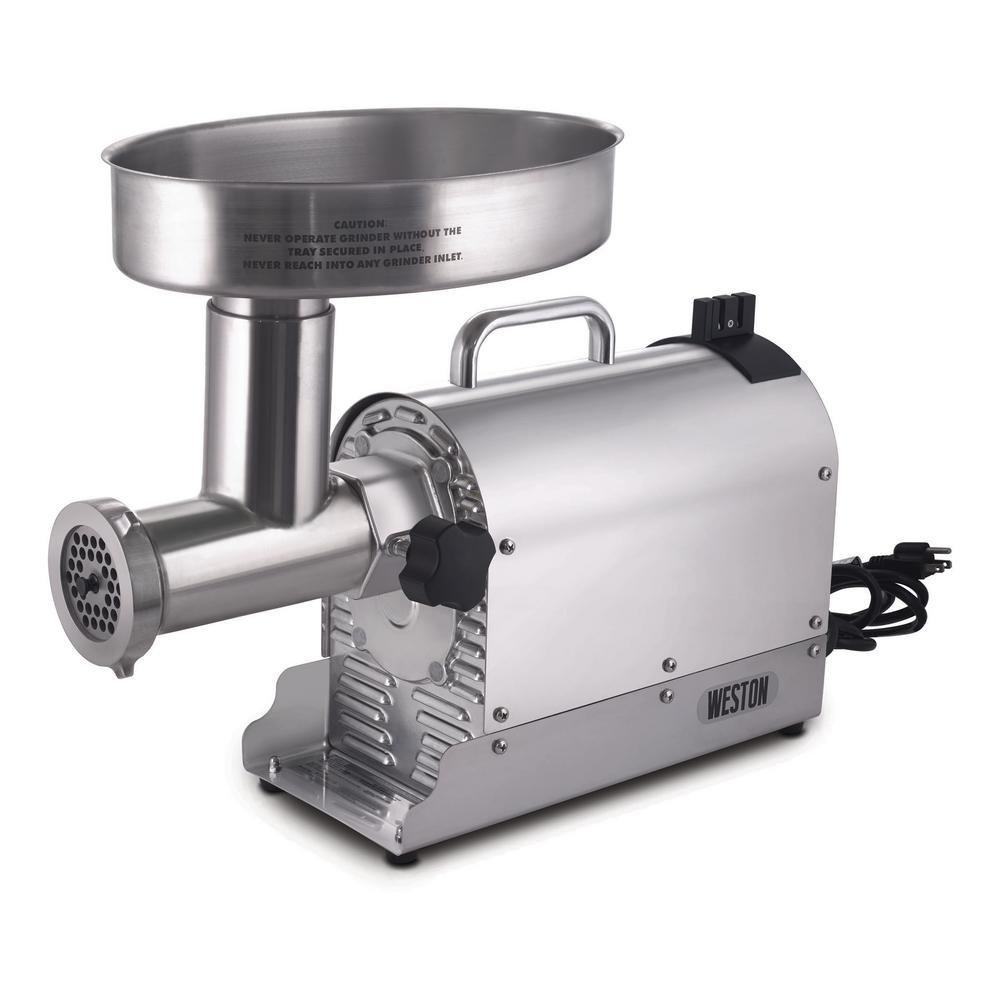 Weston Pro Series Stainless Steel Electric Meat Grinder with Sausage Stuffer