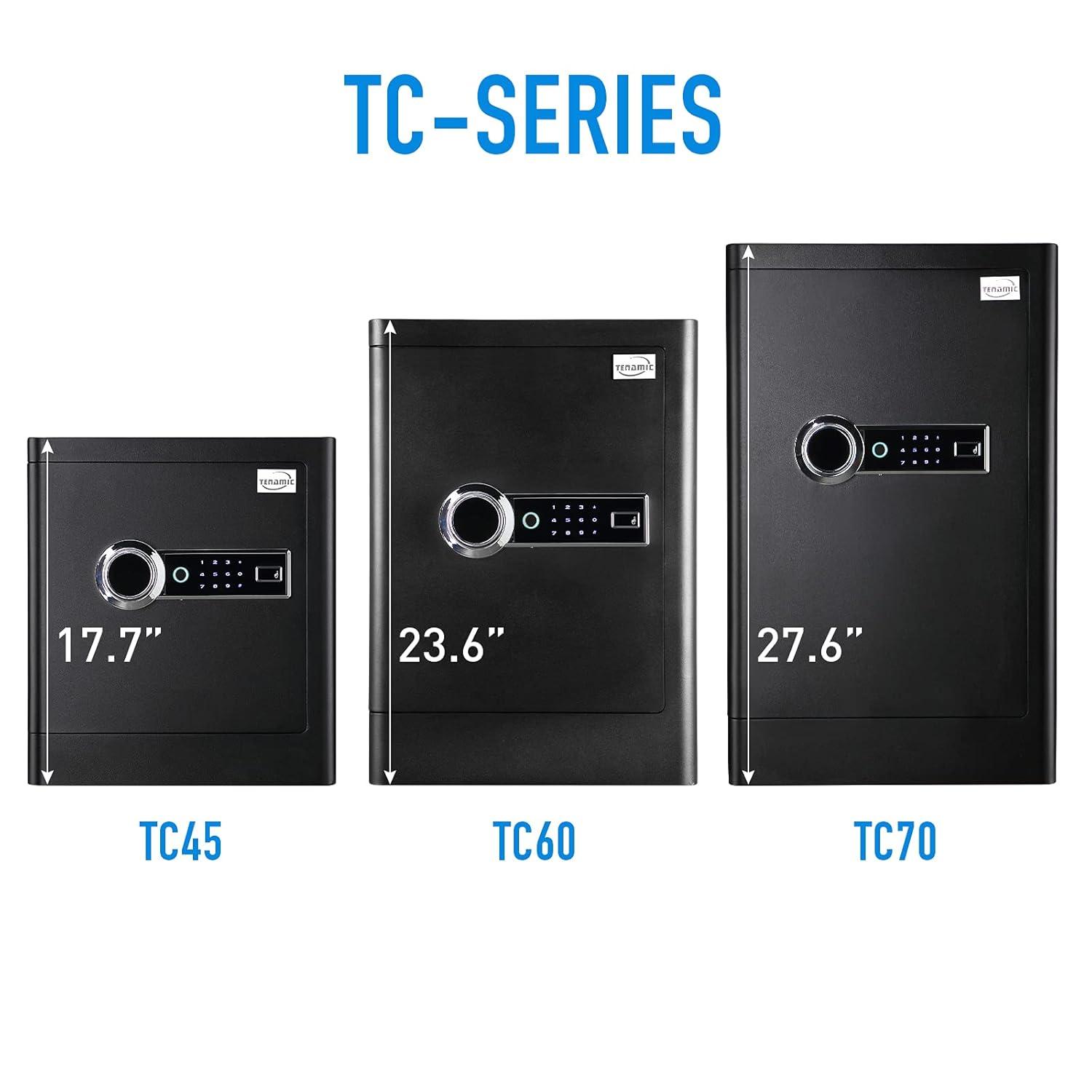 Tenamic Deluxe Biometric Fingerprint Safe Box Smart Touch Screen Fireproof Safe for Home Office Hotel 3.83 Cubic
