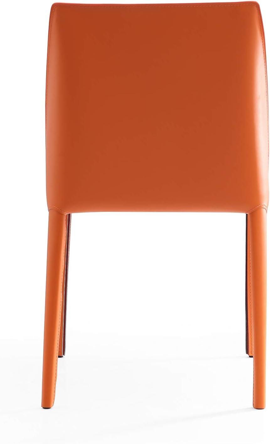 Josanna Genuine Leather Upholstered Metal Side Chair