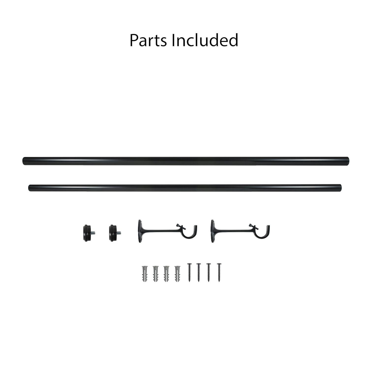 Decopolitan 27941-18ES End Cap Curtain Rod Set, 18 to 36-Inch, Black Espresso