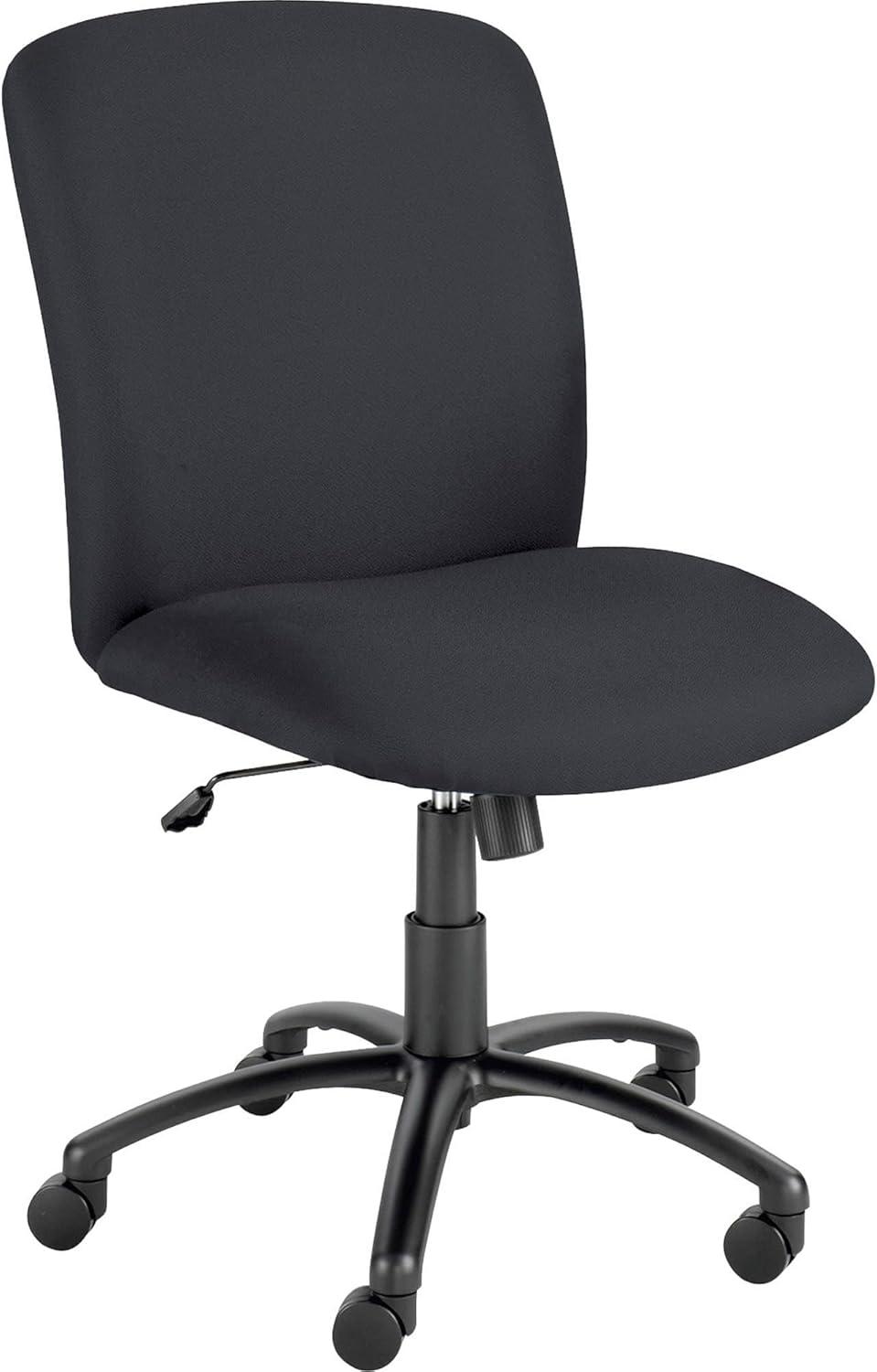 Safco Big & Tall Executive High-Back Chair Black Foam, Polyester Seat - Polyester Back - Black Steel Frame - 5-star Base - Black - 22.25" Seat Width x 20.75" Seat Depth - 27" Width x 30.3" Depth x 44.