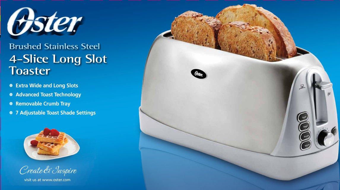 Oster TSSTTR6330-NP Tostadora de 2 Rebanadas Extralarga, Acero Inoxidable