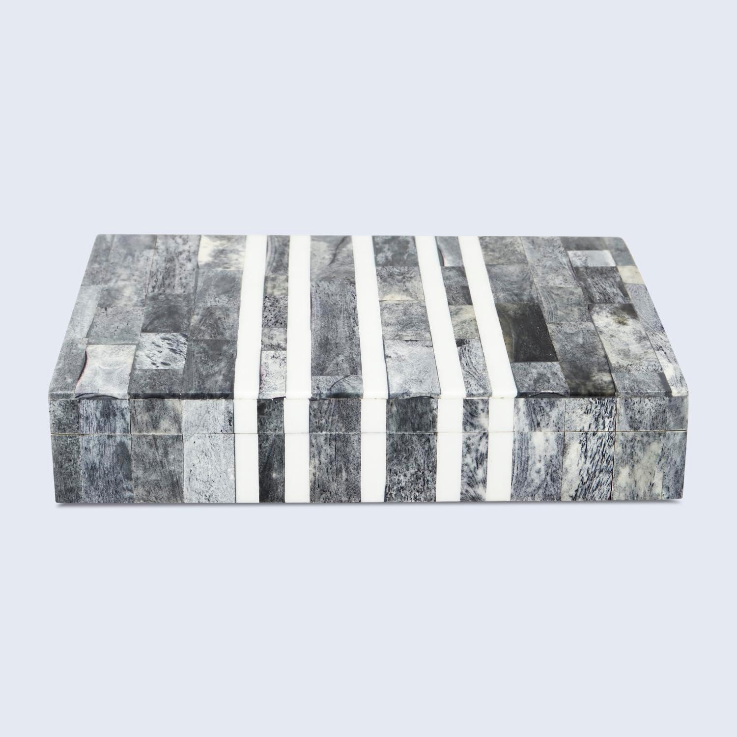 Handicrafts Home Decorative Box - Handmade Jewelry Organizer Box with Lid - Keepsake Box for Home Decor, Jewelry, Accessories, Collectibles - Modern Wooden Storage Box - Cafe, 8X6X1.5 inch