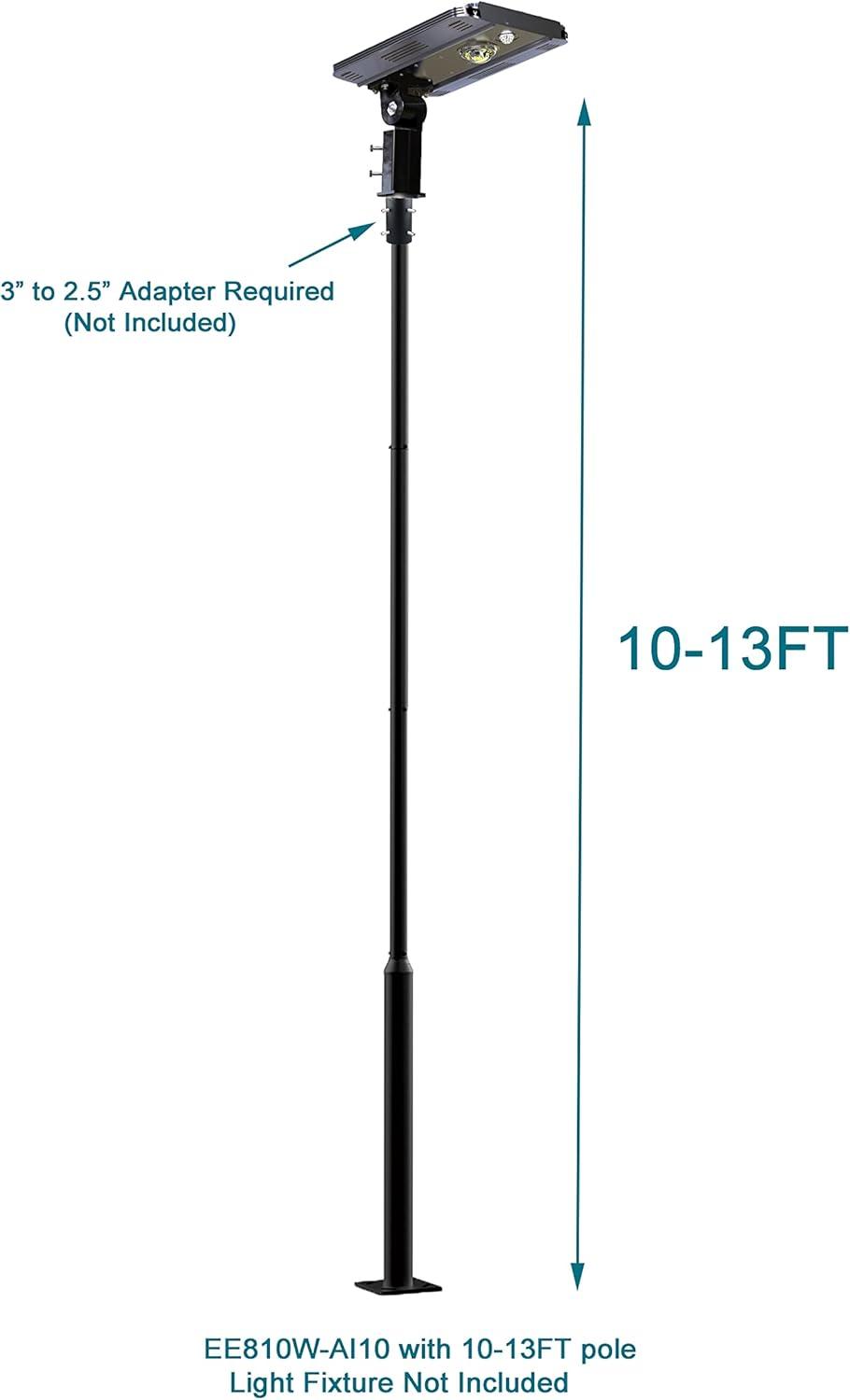 2.5 in - 3 in. up to 13 ft. Black Outdoor Universal Metal Light Post Pole w/ Metal Rebar Cage