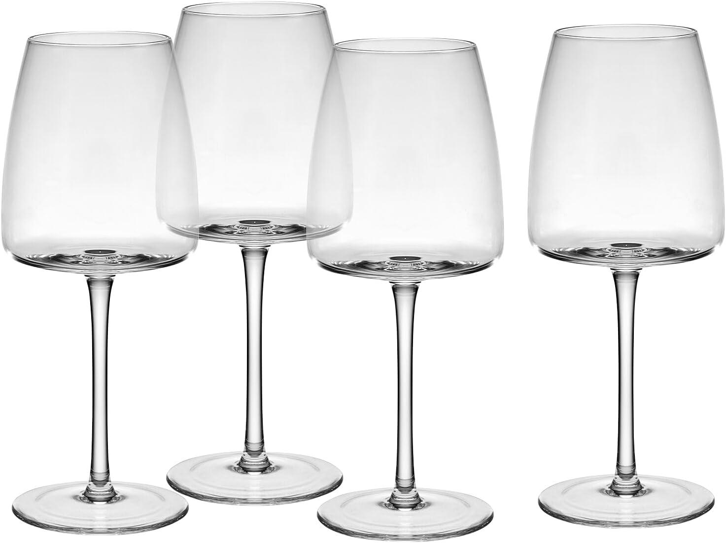 Cora Clear Glass 13 oz White Wine Glasses Set of 4