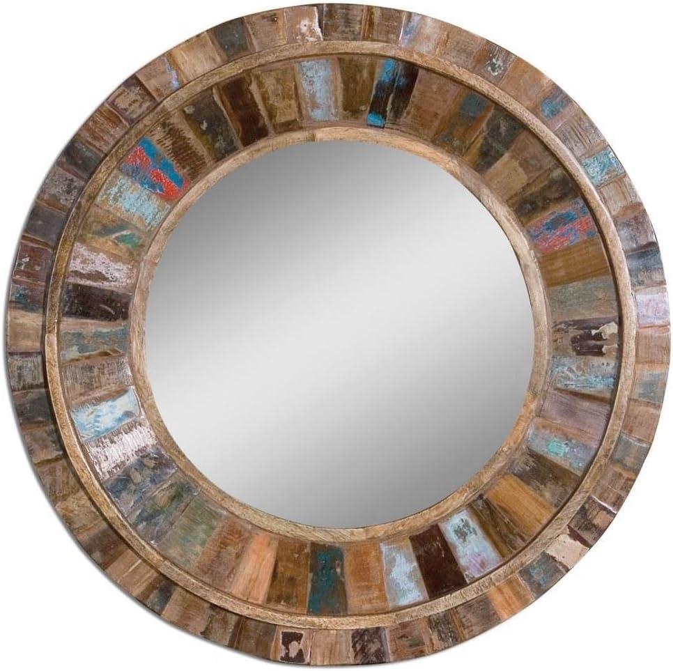 Uttermost Jeremiah Round Wood Mirror - 32W x 32H in.