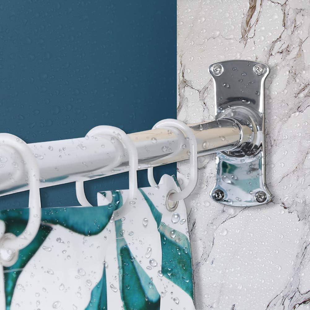 PrettyHome L Shapaed Bathroom Bathtub Corner Shower Curtain Rod Large Space 28"x68",Chrome Finished