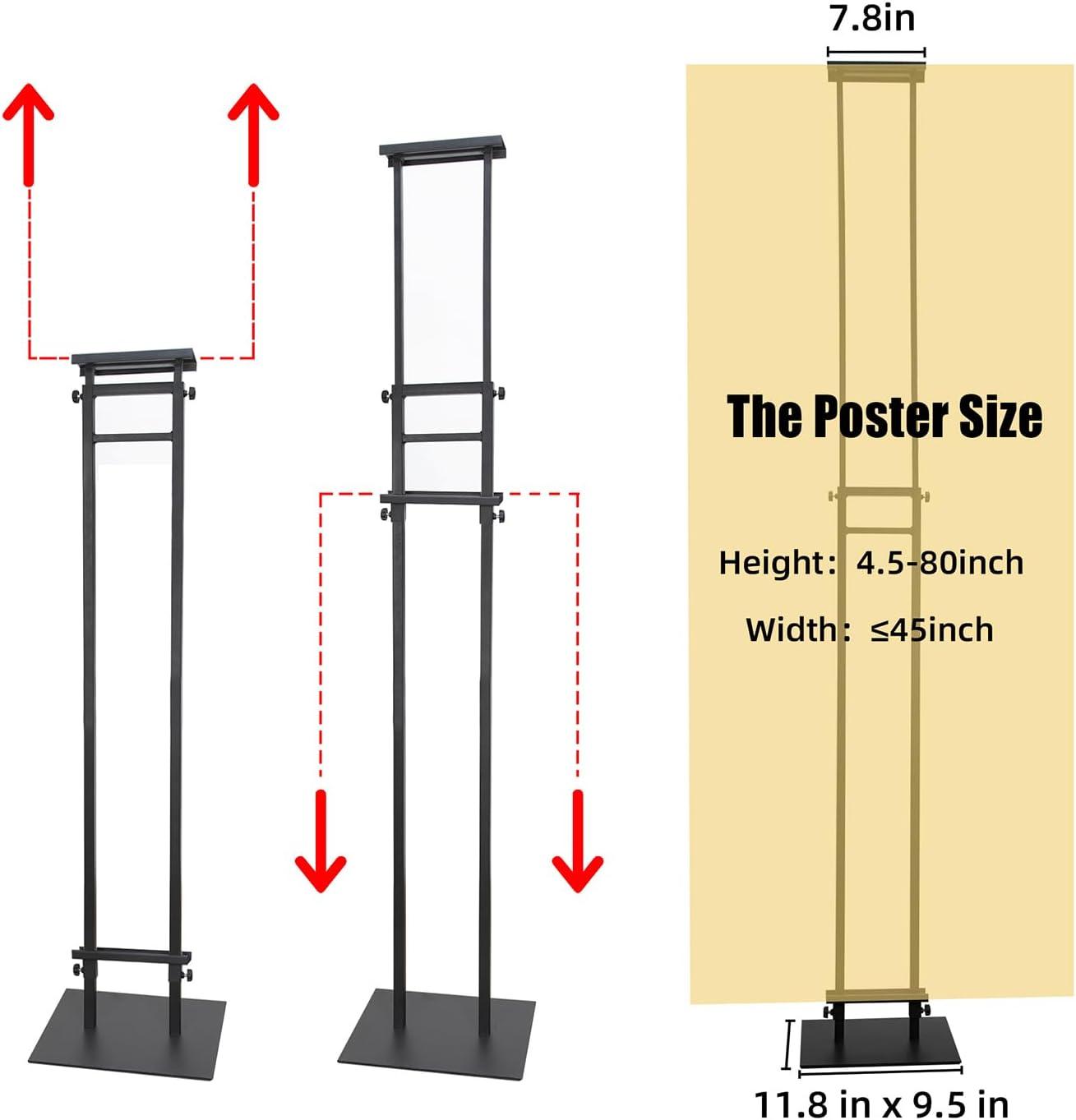 Poster Board Stand for Display, Heavy Duty Floor Sign Holder for Foam Board, Double Sided Display for Business Advertising (2Pack)
